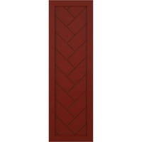 Ekena Millwork 18 W 52 H True Fit PVC Egyetlen Panel Heringbone modern stílusú rögzített redőnyök, borsvörös