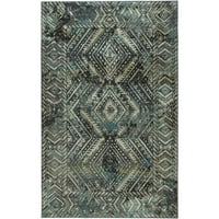 Mohawk otthoni prizmatikus welkis szürke hagyományos absztrakt marokkói precíziós nyomtatott terület szőnyeg, 5'x8 ', kék és