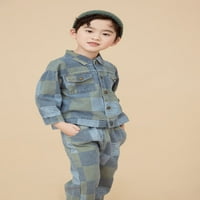 Farmer-öböl kisgyermek fiú patchwork kordbársony dzseki és nadrágkészlet, 2 darab, méretek 2t-5T