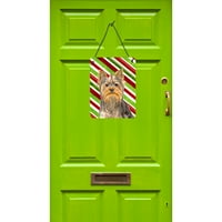 Carolines kincsek KJ1170DS Candy Cane Ünnep Karácsonyi Yorkie Yorkshire Terrier fal vagy ajtó függő nyomatok