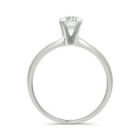 Brilliance Fine Jewelry Carat T.W. Kerek gyémánt KT fehérarany pasziánsz eljegyzési gyűrű