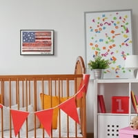 Stupell Industries Home Sweet Home kifejezés csipke mintázat, American Flag, 14, az Erica Billups által tervezett