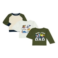 Garanimals Baby Boy & Toddler Boy hosszú ujjú pólók Multipack, 3-Pack, 12m-5T