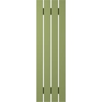 Ekena Millwork 1 2 W 48 H Americraft Négy tábla külső, igazi fa távolságra helyezett tábla-n-batten redőnyök, moha zöld