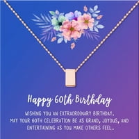 Anavia Boldog 60. születésnapi ajándékok rozsdamentes acél divat nyaklánc születésnapi kártya ékszer ajándék neki, születésnapi