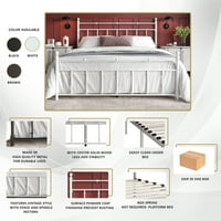 Kastély hely minimalista modern king méretű fémplatform ágy, barna