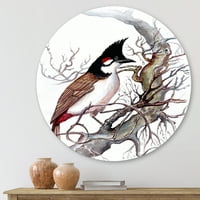 Designart 'ősi gyönyörű madár egy ágon' hagyományos körfém fali művészet - 11 lemez