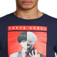 Tokyo Ghoul Ken Kaneki férfi és nagy férfi rövid ujjú grafikus póló, S-3XL méretű.