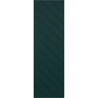 Ekena Millwork 18 W 60 H True Fit PVC átlós slat modern stílusú rögzített redőnyök, termálzöld