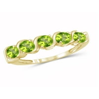 JewelersClub Peridot Ring Birthstone ékszerek - 1. Karát peridot 14K aranyozott ezüst gyűrűs ékszerek - drágakő gyűrűk hipoallergén