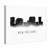 Wynwood Studio Cities and Skylines Wall Art Canvas nyomatok „New Orleans akvarell„ Egyesült Államok városai - fekete, fehér