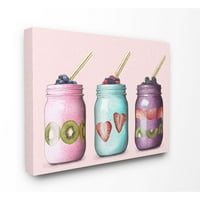 Stupell Industries Fruit Smoothie Jars Food Pink Painting Canvas Wall Art készítette: Ziwei Li