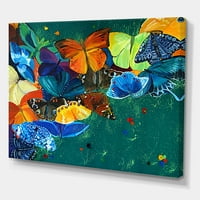 Absztrakt színű pillangók egy gree festmény vászon művészeti nyomtatása