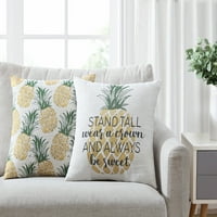 Mainstays dekoratív dobó párna, chenille jacquard ananász, négyzet, sárga, 17 17