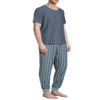 Férfi rövid ujjú felső és kocogós hálószobák, S-2XL méretű, férfi pizsamák