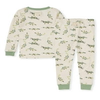 Burt's Bees Baby Baby & Toddler fiúk pizsamák, póló és nadrág 2 darabos PJ szett, organikus pamut