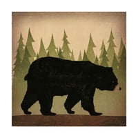 Védjegy képzőművészet 'Take a Hike Bear no Words' vászon művészet Ryan Fowler