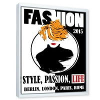 Style Passion Life Fashion Woman V keretes festmény vászon művészeti nyomtatás