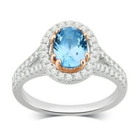 Arista létrehozta a Blue Topaz és a White Sapphire drágakő osztott szárgyűrűt kéttónusú ezüstben