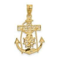 Primal Gold Karat sárga arany tengerészek keresztkötél -lánccal