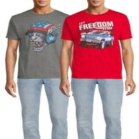 Július negyedik férfi és nagy férfiak engedménye a szabadság uralkodásának és az amerikai tigris grafikus pólóknak, 2-csomagnak