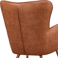 EasyFashion Vintage Fau bőr ékezetes szék gyémánt gombkal a nappalihoz, barna
