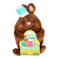 A húsvéti 10 plüss nyuszi csokoládéval ízesített cukorkával, barna ünneplési módja