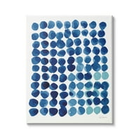 Stupell Industries kék pöttyös minta Kör alakú rács akvarell, 20, Sue Schlabach tervezése