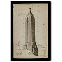 Wynwood Studio 'Empire State Building 1929' Építészet és épületek Wall Art vászon nyomtatás - barna, fekete, 24 36
