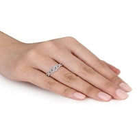 Miabella női karátos T.W. Gyémánt sterling ezüst végtelen ígéret gyűrű
