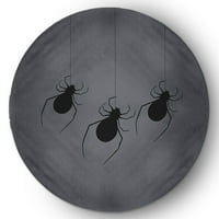 Egyszerűen a százszorszép lógó pókok acél szürke halloween -zsenile terület szőnyeg, 5 'kerek