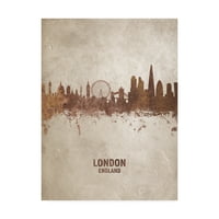 Védjegy Szépművészet 'London Anglia Rust Skyline' vászon művészete, Michael Tompsett