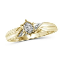JewelersClub trió gyémántgyűrűk nőknek - karátos fehér gyémánt gyűrű ékszerek - 14K aranyozott ezüst trió együttesek - - Trio