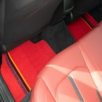 Csoportos klimaproof 2 darabos vinilcsíkos piros autó padlószőnyegek LB. Universal illeszkedés légfrissítővel