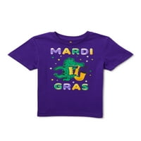 Mardi Gras kisgyermek fiúk és lányok Jazzy Gator rövid ujjú póló, Méretek 2T-5T
