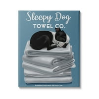 Stupell Industries Sleepy Dog Törölköző Co. Imádnivaló Boston Terrier fürdőszoba, 20, Brian Rubenacker tervezése
