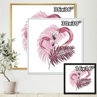 Designart 'rózsaszín flamingó trópusi nyári II -ben' trópusi keretes vászon fali művészet