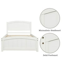 Fa platform ágy otthon hálószoba fa léás tartó ágykeret ágynemű fejtámla lábtáblával fehér
