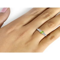 JewelersClub Peridot Ring Birthstone Jewelry - 0. Karát peridot 0. Sterling ezüst gyűrűs ékszerek fehér gyémánt akcentussal -