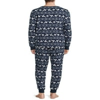 Ünnepi idő férfi vásár-sziget illesztő családi pizsama szett, 2 darab