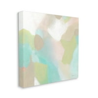 Stupell Industries Modern Fluid Pastel Shapes Puha zöld ékezetes festménygaléria csomagolt vászon nyomtatott fali művészet, tervezés: