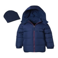 ixtreme kisgyermek fiú texturált téli dzseki kabát ingyenes ajándék sapkával, szett