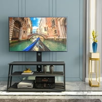 WREA szög és magasság Állítható edzett üveg TV -állvány a 65 -ig terjedő TV -k számára