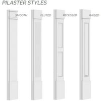 9 W 120 H 2 P Két egyenlő sík panel PVC Pilaster W dekoratív tőke és bázis