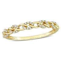 Carat T.W. Gyémánt 14KT sárga arany mini link gyűrű