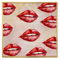 Red Girl Lips minta keretes festmény vászon művészeti nyomtatás