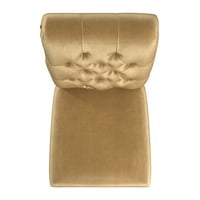 Weston Home Lottie Tufted Gurded Back Velvet Parsons székek, 2 -es készlet, arany arany kivitel