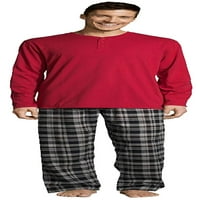 Hanes férfi pizsama Ecosmart flanel kockás nadrág alváskészlet szuper kényelmes PJ-k, 41326-large